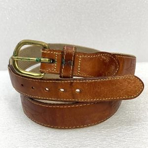 Reef Riders Solid Grass Buckle Leather on Canvas Belt 30mm